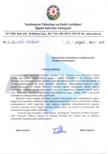 AZTV tövsiyyə məktubu 2024-1