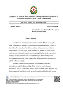 Mamalıq və Ginekologiya İnstitutu PHŞ tovsiyye mektubu 2024-1